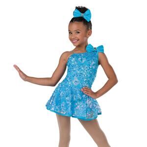 Dance Costume Medium Child Blue A Wish Come True 25096Y Jazz Tap Dress Sequin